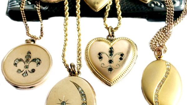 antique gold diamond lockets Victorian paste